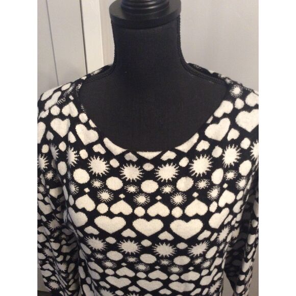 Anthropology Black and White Patterned Women's Sweater - Picture 2 of 5